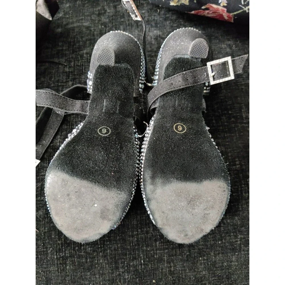 Black crystal dance shoes (sz6)
